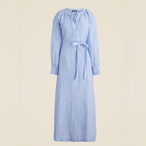 NWT J CREW Cabana Dress in Linen Maxi Blue S
